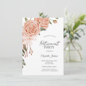 Invitation Fête des mariées de flûte d'aquarelle Peach Blush  (Debout devant)