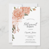 Invitation Fête des mariées de flûte d'aquarelle Peach Blush  (Devant)