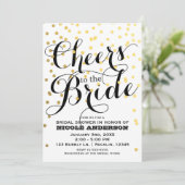 Invitation Fête des mariées de Foil Foil Confetti Blanc & Or (Debout devant)