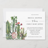 Invitation Fête des mariées DE FOLIAGE CACTI FLORAL ROSE (Devant)