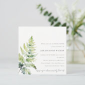 INVITATION FÊTE DES MARIÉES DE FOLIAGE DE FERN VERT OR (Debout devant)