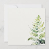 INVITATION FÊTE DES MARIÉES DE FOLIAGE DE FERN VERT OR (Dos)