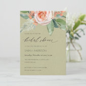 INVITATION FÊTE DES MARIÉES DE FOLIAGE DE FLEURS D'EAU DE COU (Debout devant)