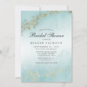 Invitation Fête des mariées de fond moderne Luxe Gold Flecks (Devant)