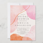 Invitation Fête des mariées de formes Abstraites rose moderne (Devant)