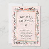 Invitation Fête des mariées de framboise rouge rose (Devant)