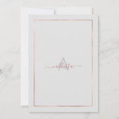 Invitation Fête des mariées de frontière Chic Grey Rose Gold (Dos)