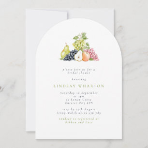 Invitation Fête des mariées de fruits d'aquarelle minimaliste