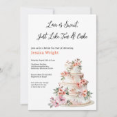 Invitation Fête des mariées de gâteau à carreaux floraux pour (Devant)