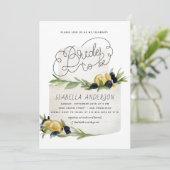 Invitation Fête des mariées de gâteau méditerranéen Citrus Le (Debout devant)