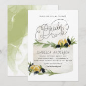 Invitation Fête des mariées de gâteau méditerranéen Citrus Le (Devant / Derrière)