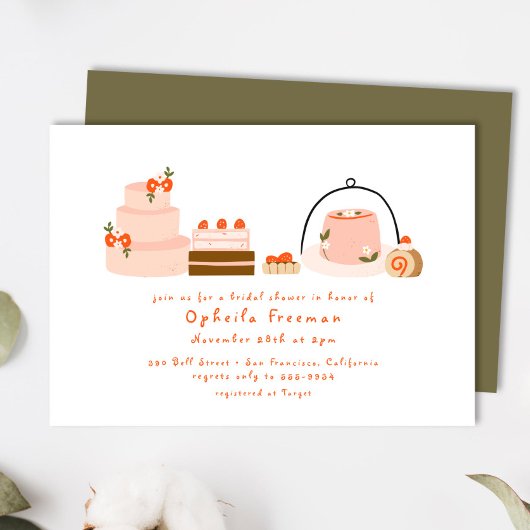 Invitation Fête des mariées de gâteaux de Berry Creuse à la m