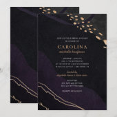 Invitation Fête des mariées de géoode métallique (Devant / Derrière)