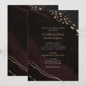 Invitation Fête des mariées de géoode métallique (Devant / Derrière)