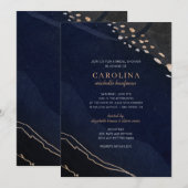 Invitation Fête des mariées de géoode métallique (Devant / Derrière)