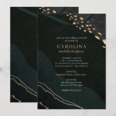 Invitation Fête des mariées de géoode métallique (Devant / Derrière)