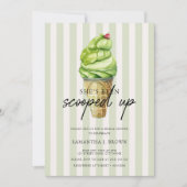 Invitation Fête des mariées de glace moderne Matcha (Devant)