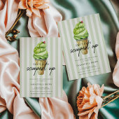 Invitation Fête des mariées de glace moderne Matcha