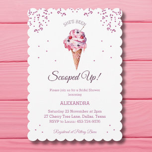 Invitation Fête des mariées de glace rose à Parties scintilla