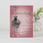 Invitation Fête des mariées de glamme d'Halloween beurrée et  (Debout devant)