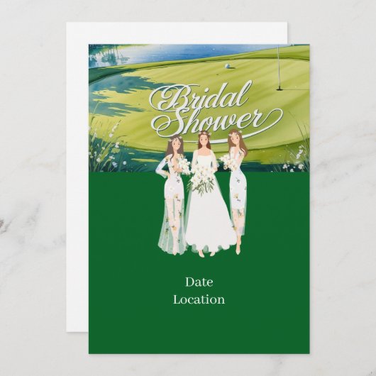 Invitation Fête des mariées de golf (Devant / Derrière)