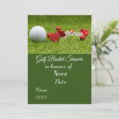 Invitation Fête des mariées de golf avec balle de golf Enregi (Debout devant)