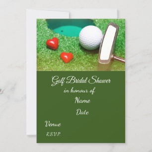 Invitation Fête des mariées de golf avec balle de golf Enregi