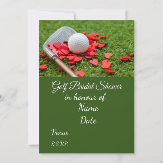 Invitation Fête des mariées de golf avec balle de golf Enregi (Devant)