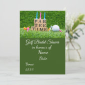 Invitation Fête des mariées de golf avec balle de golf Enregi (Debout devant)