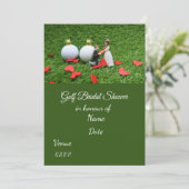 Invitation Fête des mariées de golf avec balle de golf Enregi (Debout devant)