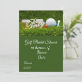 Invitation Fête des mariées de golf avec balle de golf Enregi (Debout devant)