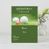 Invitation Fête des mariées de golf avec balle de golf Invita (Debout devant)