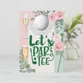 Invitation Fête des mariées de golf avec balle de golf pour B (Debout devant)