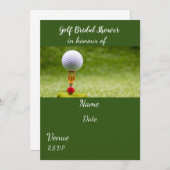 Invitation Fête des mariées de golf avec golf (Devant / Derrière)