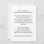 Invitation Fête des mariées de golf sur le thème du golf (Dos)