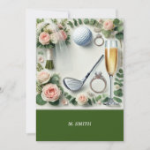 Invitation Fête des mariées de golf sur le thème du golf (Devant)