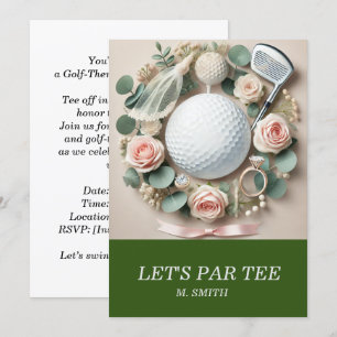 Invitation Fête des mariées de golf sur le thème du golf