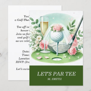 Invitation Fête des mariées de golf sur le thème du golf