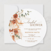 Invitation Fête des mariées de grains coupés en bois rustique (Devant)