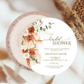 Invitation Fête des mariées de grains de bois rond rustique c