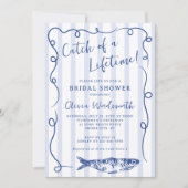 Invitation Fête des mariées de gribouillis de poisson côtier (Devant)