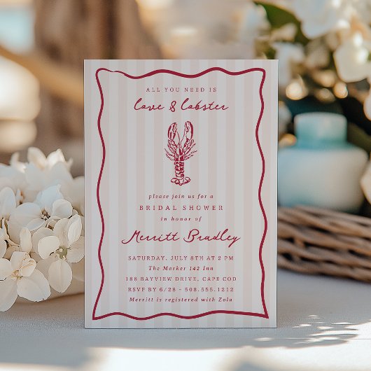 Invitation Fête des mariées de homard de gribouille