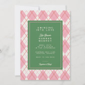 Invitation Fête des mariées de Jacquard de golf Green Pink (Devant)