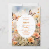 Invitation Fête des mariées de jardin aux papillons blancs dé (Devant)