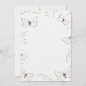 Invitation Fête des mariées de jardin aux papillons blancs dé (Dos)