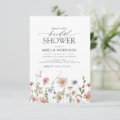 Invitation Fête des mariées de jardin bleu fleur sauvage Dust (Debout devant)