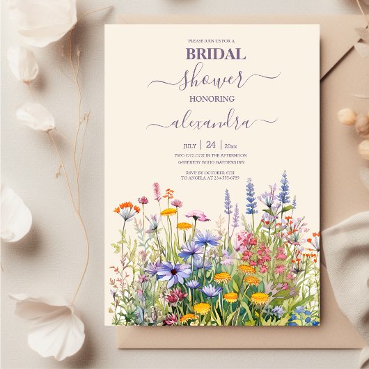 Invitation Fête des mariées de jardin botanique Fleur sauvage