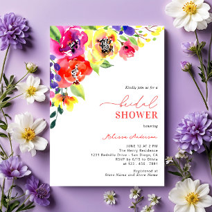 Invitation Fête des mariées de jardin colorée