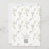 Invitation Fête des mariées de jardin d'aquarelle Fleur sauva (Dos)