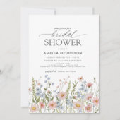 Invitation Fête des mariées de jardin Fleur sauvage QR Code (Devant)